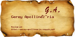Gerey Apollinária névjegykártya
